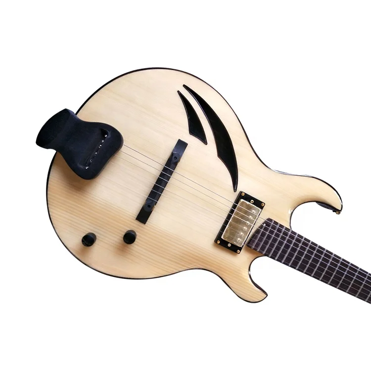 Custom Handmade solid wood Archtop body Jz Music Acoustic Electric Guitar With Two F Holes