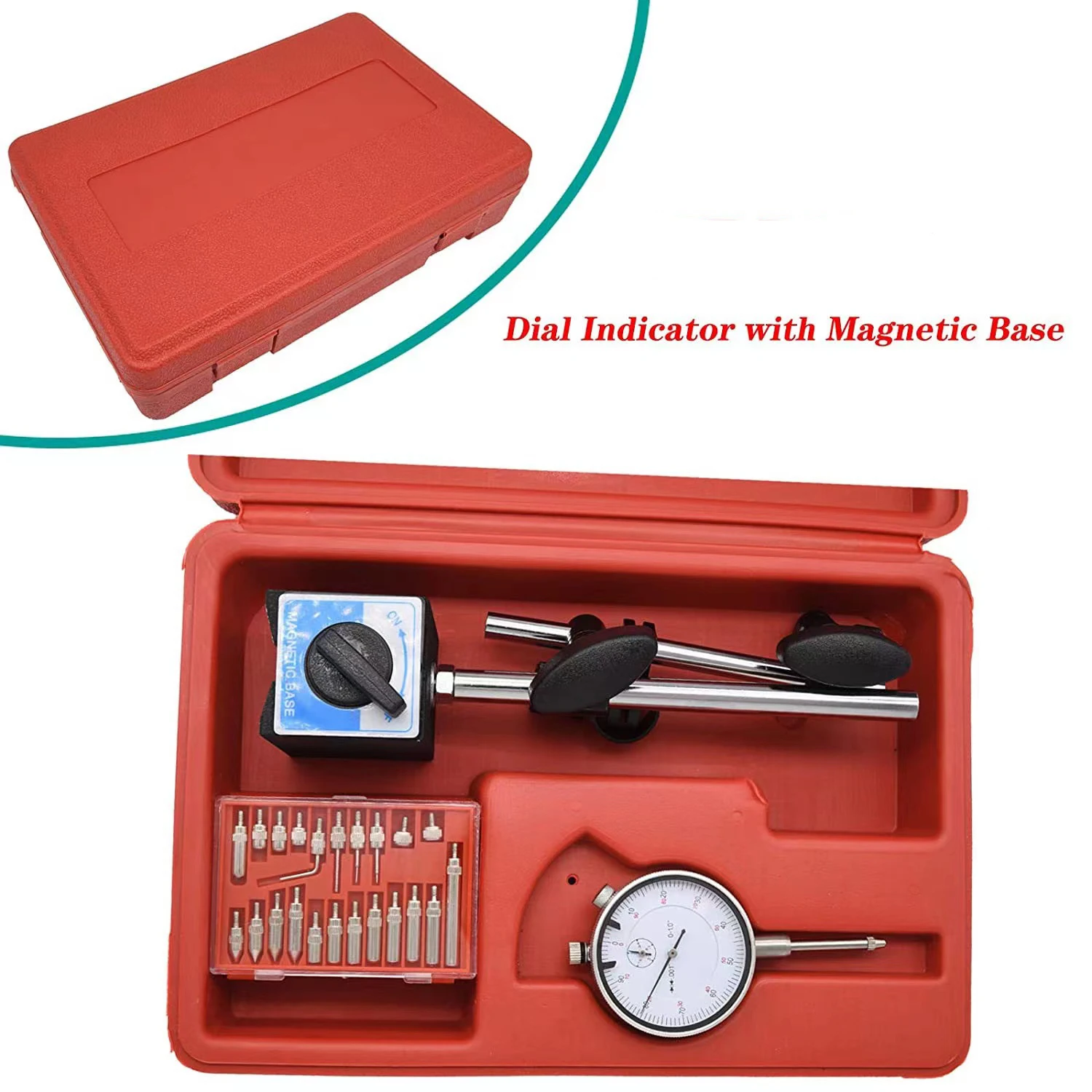 2022 New Hot Dial Indicator Magnetic Stand Tools Set  0-10 mm 0-1 inch Indicator Adjustable Magnetic Base
