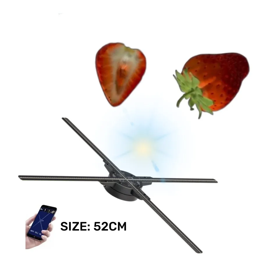 Factory price Upgrade  2000x552 HD 52CM  3D Hologram Fan Projector  Images video changed 3D fan hologram