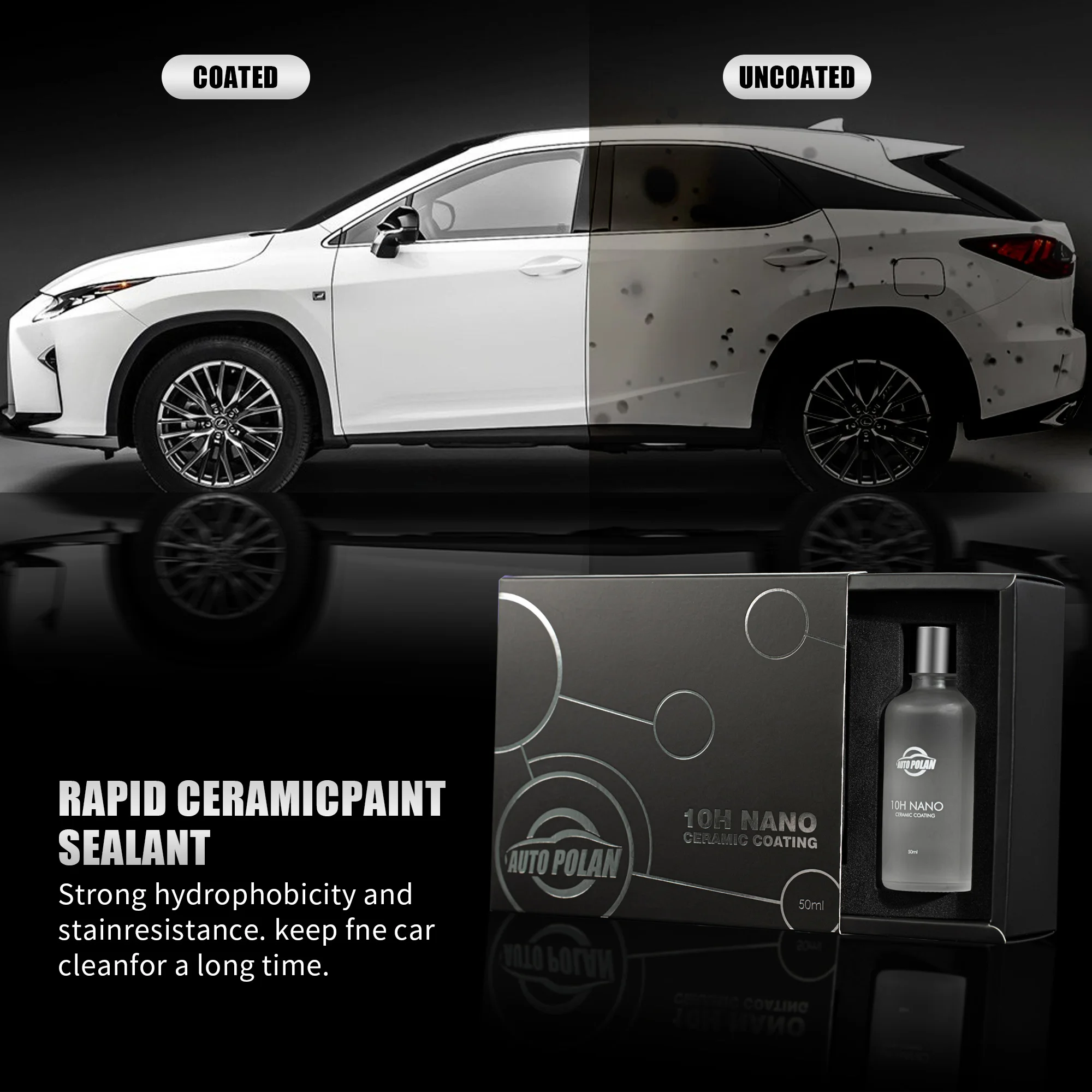 Nano Ceramic Coating Kit 10H Auto Ceramic Nano Coating Liquid Glass Car Paint Detailing Durable Ceramic Coating Kit Agent
