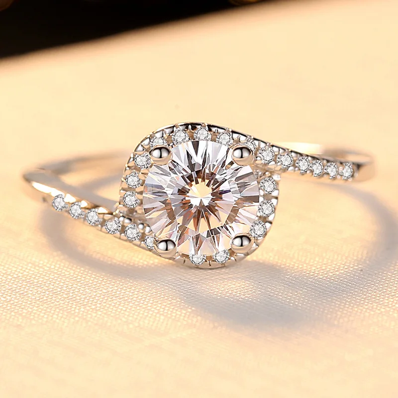 Wholesale Price GRA Moissanite Round Moissanite VVS Moissanite Round Diamond Ring