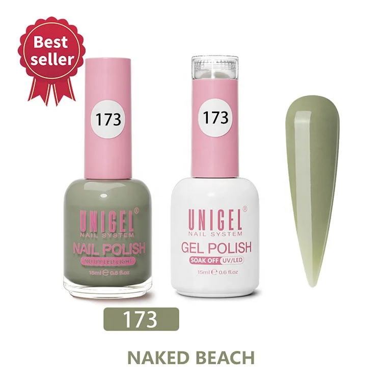 Unigel #163-#180 Wholesale Nails System 98% Matching Wholesale Solid Colors 2in1 UV Gel Polish and Nail Lacquer
