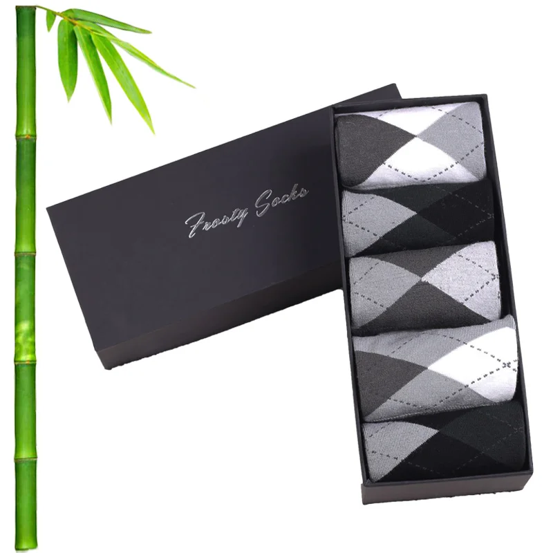 Classic Hot Sale Men bamboo Socks Casual Gentleman High Quality Color Puzzle Socks Business Party Dress Cotton Socks for Men