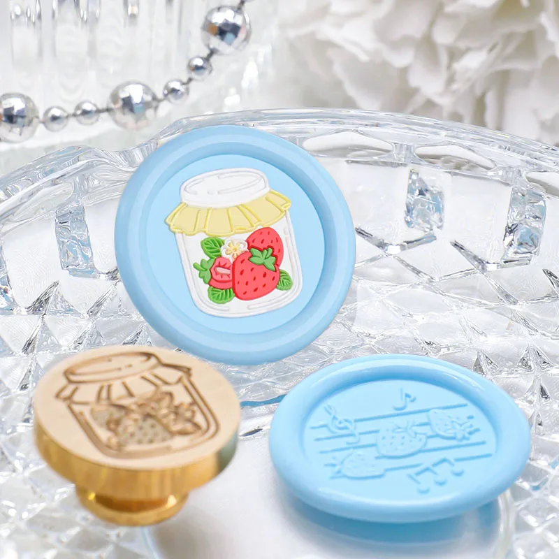 Hot Sells Strawberry Series Strawberry Ice Cream Cake Strawberry Jam Wax Seal Stamp Head