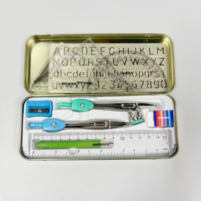 geometry sets student stationery geometric math maths kit mathematic mathematical mathematics tool tools instrument box compass