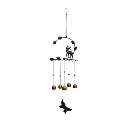 Factory custom butterfly antique brass bell animal gold mascot wind chimes for garden