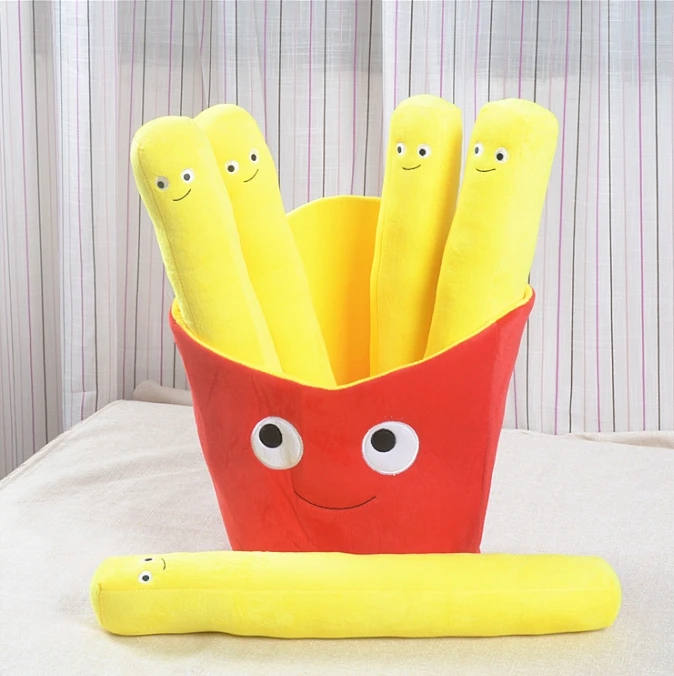 Plush Food Pillows Cute French Fry Plushie Toy Stuffed Animals Removable Plush French Fries Funny Creative Simulation