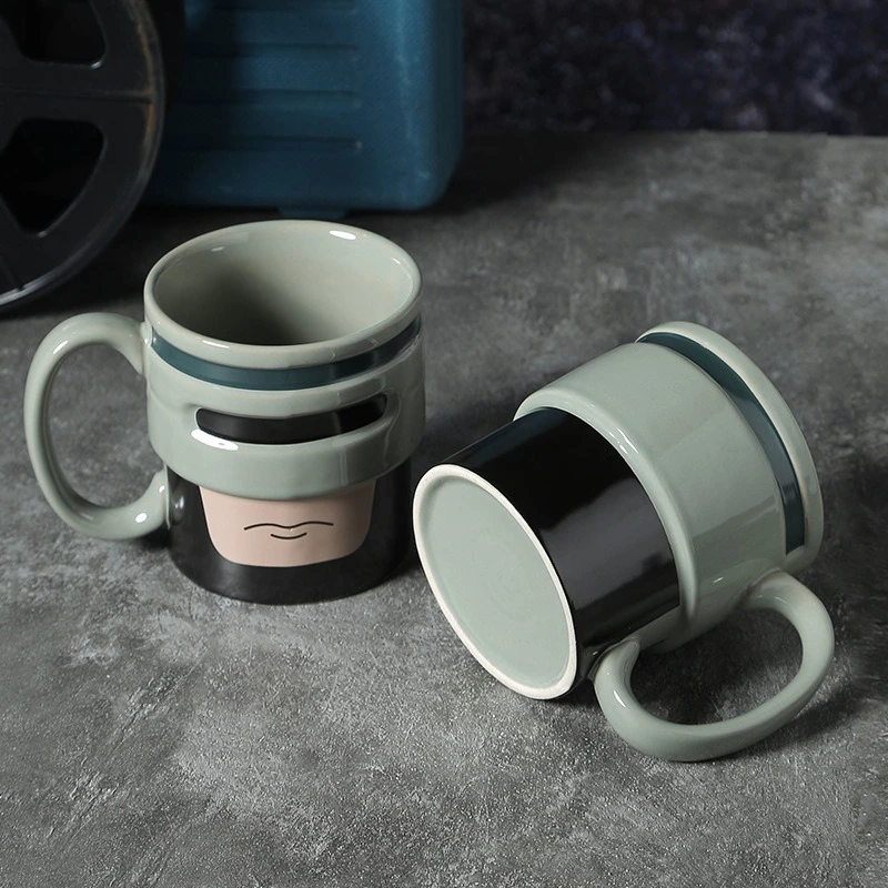 Cross border Police Mug Creative Ceramic Water Cup Masked Superman High Beauty Cartoon Science Fiction Style Coffee Cup