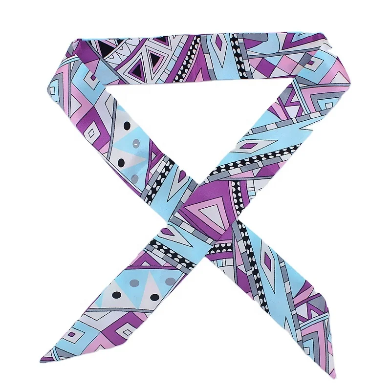 2023 Horse Pattern New Arrival Print Lady Silk Feeling Riband Scarves Bags Scarf Small Ribbon Hair Band Bandeaus Clothing Match