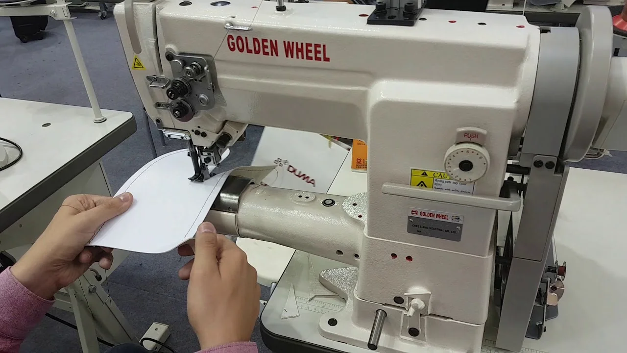 Best Price Golden Wheel CS-8243 Single Needle Cylinder Cart Interlocking Sewing Machine for Thick Material