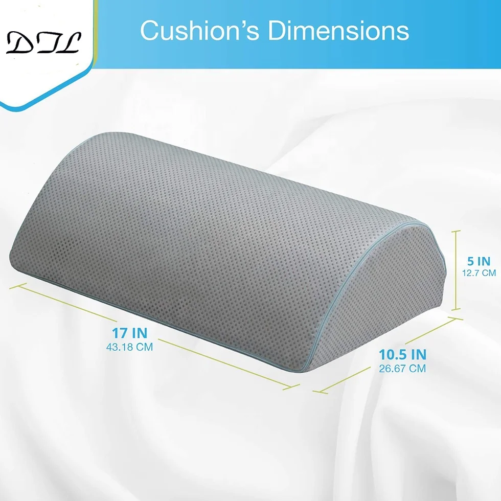 Ergonomic Airplane Office Leg Feet Knee Support Half Moon Footrest Memory Foam Pillow Bolster Foot Rest Cushion For Under Desk