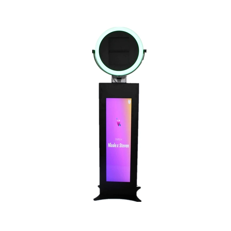 LCD Photobooth Ring Light  Floor Standing Selfie  Shell kiosk Machine  Party Wedding Photo Booth for ipad