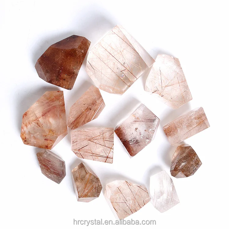 168 Wholesale polished rutilated quartz crystal freeform