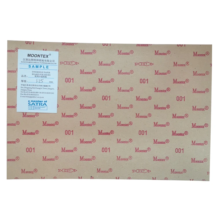 Moontex 001 303 quality cellulose insole paper leather board