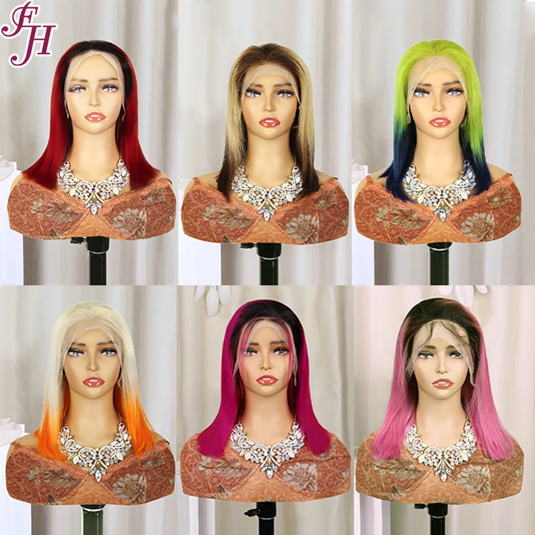 FH wholesale vietnamese bone straight bob wigs ombre color 10 inch short bob wig weaves and wig