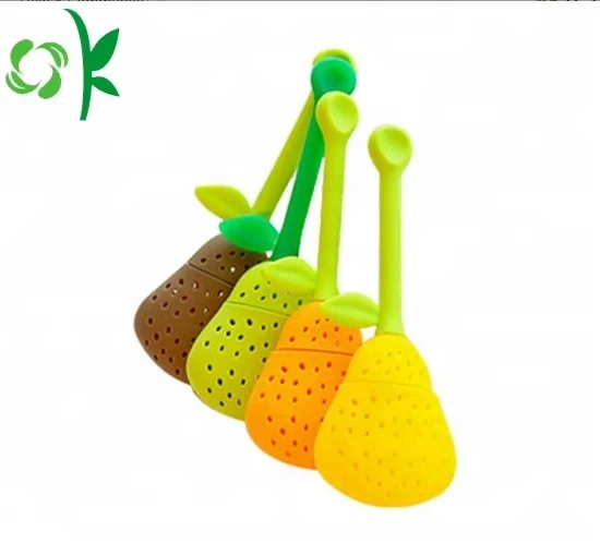 OKSILICONE Wholaseale Silicone Tea Stainer Cute Strawberry Design universal Tea Bags Hot Sale Infusers Strainer Bag Tea Infuser