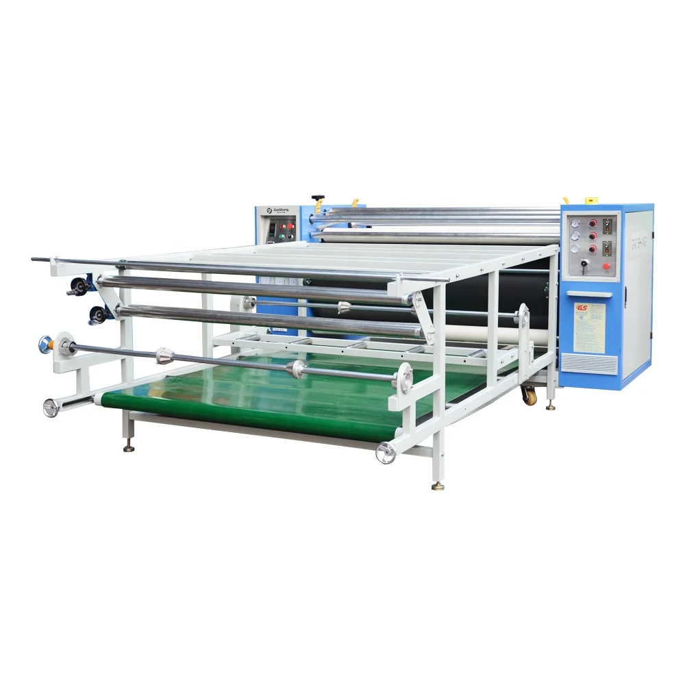 Gaoshang Oil Cylinder Duplex Roller Top Feeding Automatic Digital Printing Garment Sheet Sublimation Heat Transfer Machine
