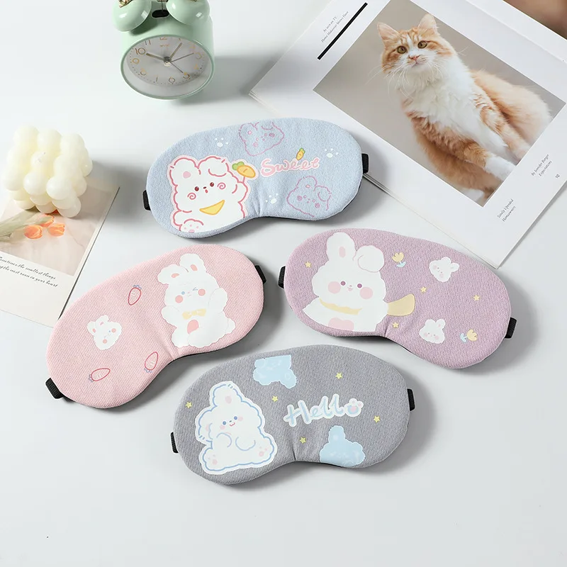 Cute bear print animal design polyester sleep mask promotional sale polyester cheap eye mask for sleeping