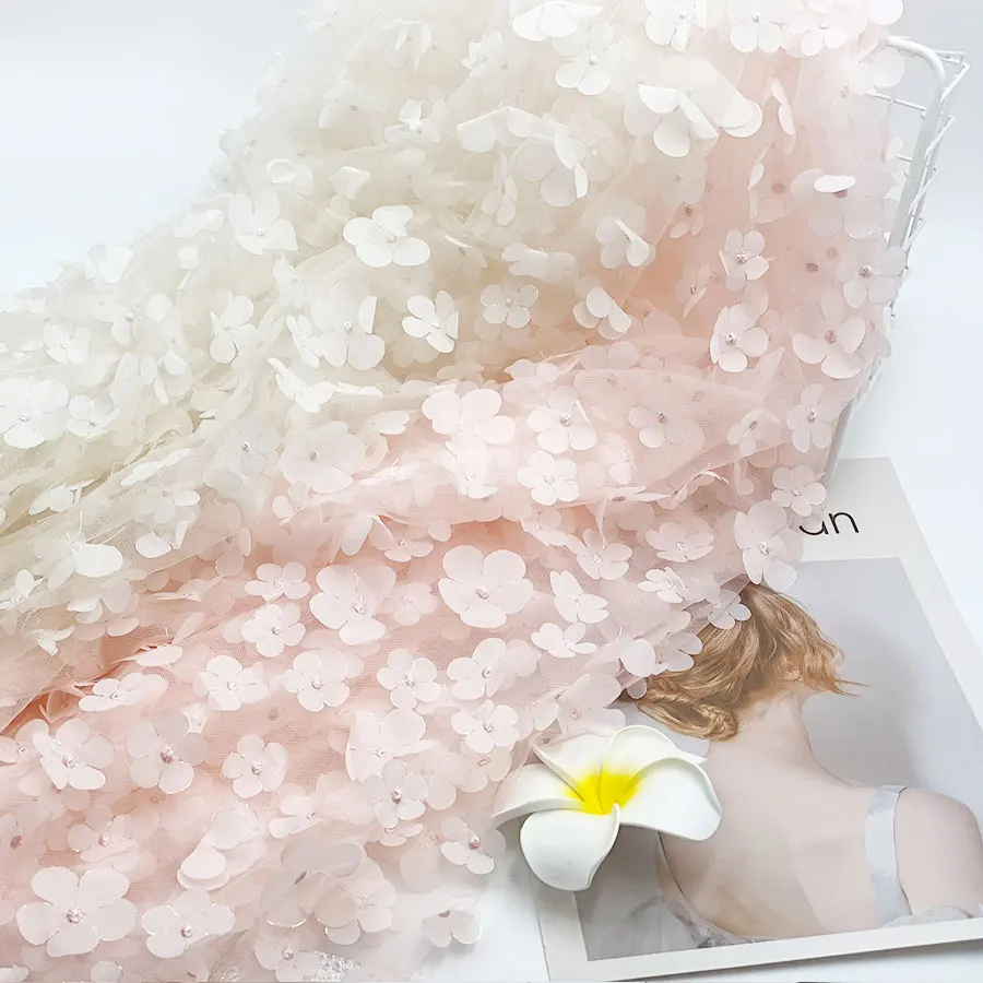 Цветочное платье для девочки «сделай сам», розовая, белая сетка с 3D цветами, лазерная вышивка, тюль, кружевная ткань