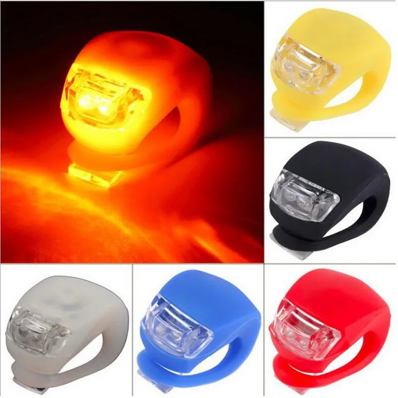Bike Tail Light Flashing Bicycle Front Light Silicone Waterproof Cycling Bike Light With Battery