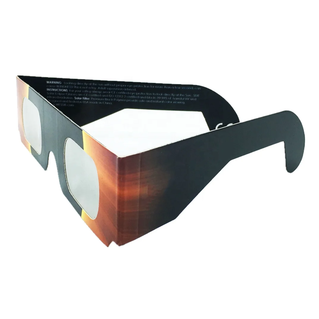 CE and ISO Certified Direct Sun Viewing Premium Total Solar Eclipse Glasses For Promotion