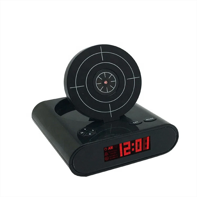 1 Set Of Gun Alarm Clock Shooting Alarm Clock Gun Bell Loading Lock Target Office Gadgets 1 Set