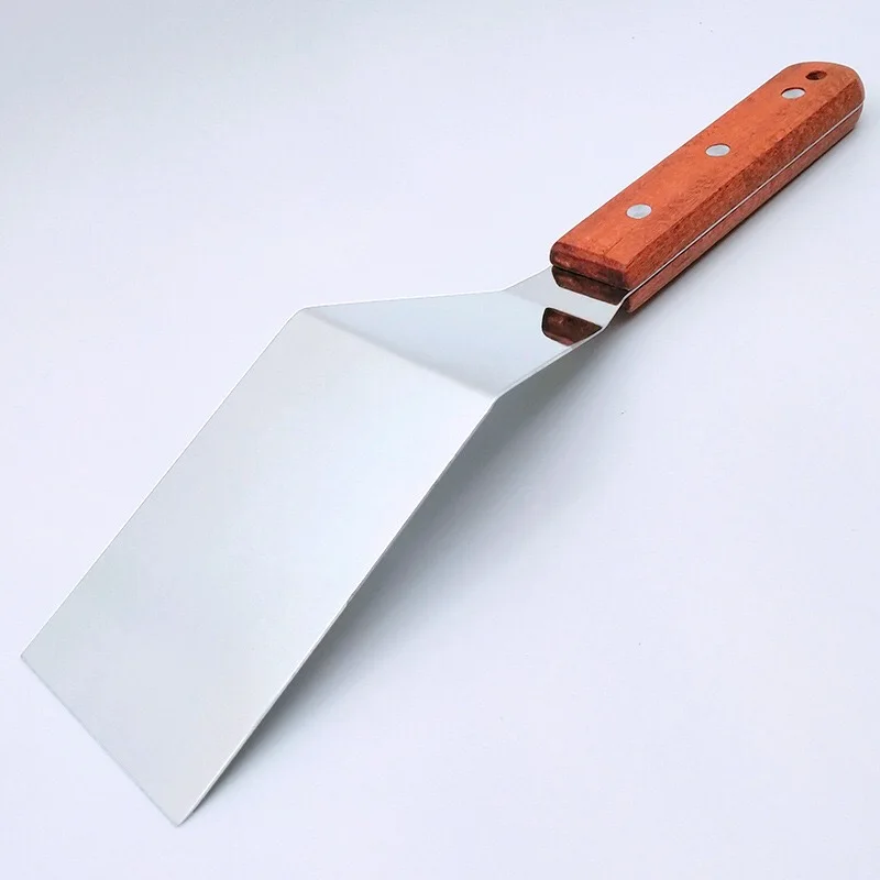 Griddle Spatula Turners Shovel Meat Flipper Grill Spatula Tools with wooden handle for BBQ Grill and Flat Top Griddle