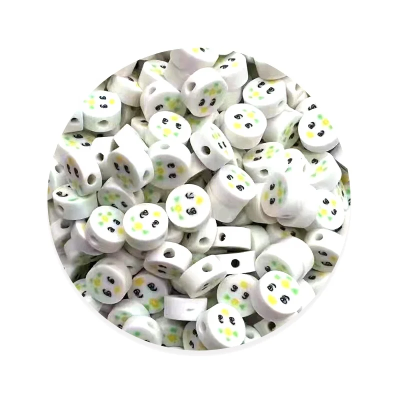25PCS/Bag Various Style Polymer Clay Beads Love Clown Yin Yang Clay Loose Beads For Diy Jewelry Making Accessories