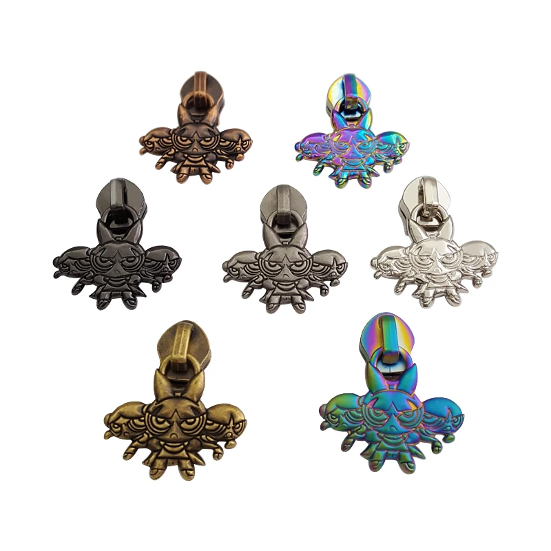 Double-sided Design Rabbit Puller #5 Nylon Zipper Colorful Zipper Pulls For Handbags Non-lock Zipper Head