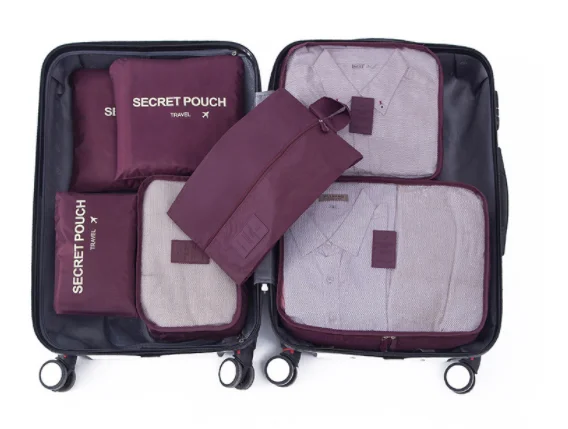 6 PCS Travel Storage Bag Set for Clothes Tidy Organizer Wardrobe Suitcase Pouch Travel Organizer Bag Case Shoes Packing Cube Bag