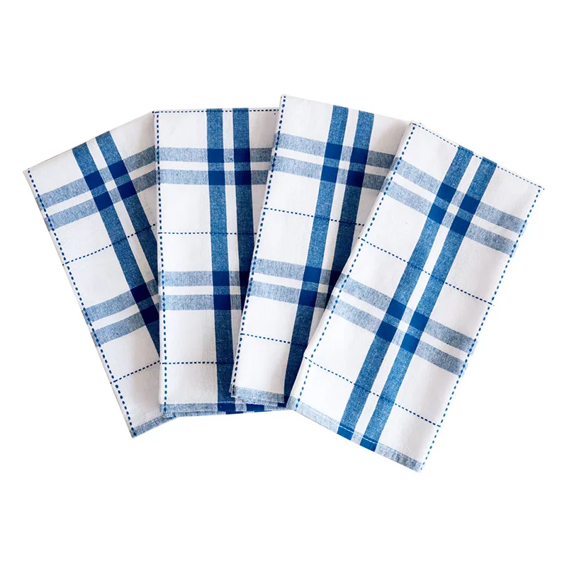 Wholesale High Quality 100% Cotton Custom Printed yarn dyed checkers Kitchen Tea Towel