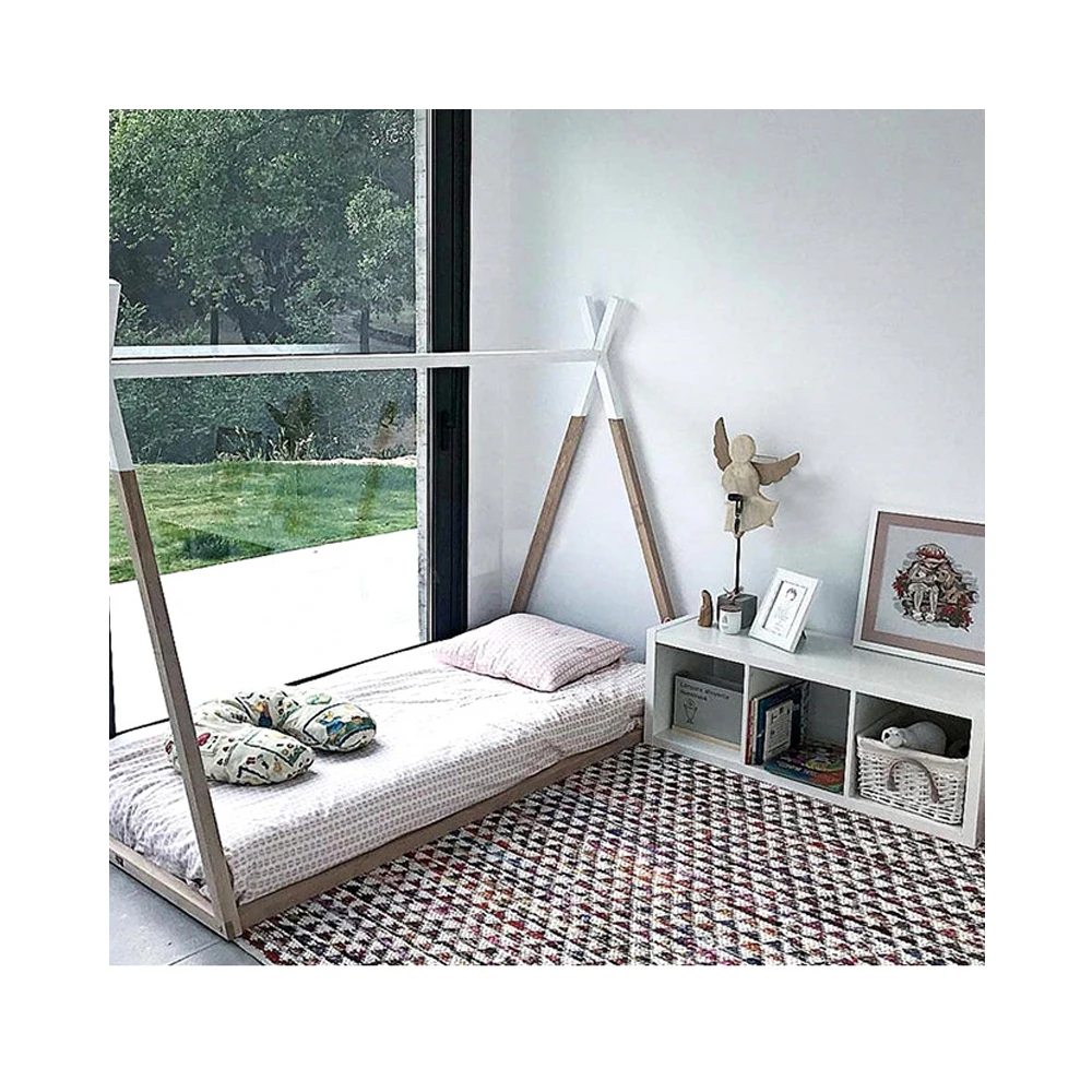 CHOC CHOCK Hot Selling Children Furniture Solid Wood Bed For Kids Bed Blue For Boy Girl