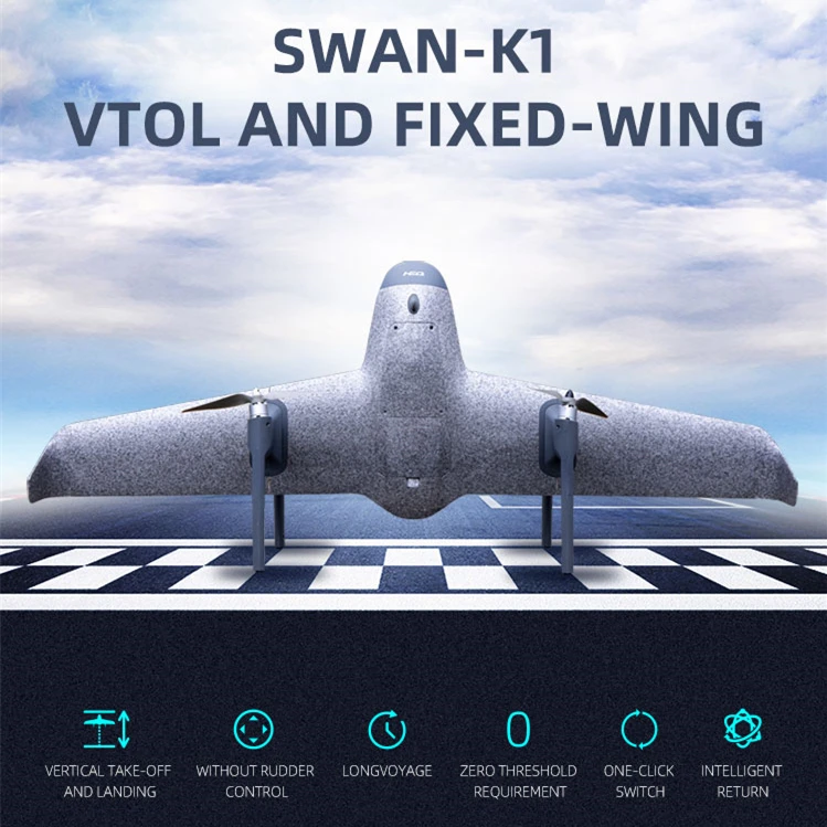 Swan K1 PRO New Technology Fixed Wing No Need Rudder Vertical Take Off Landing Professional Mini Drones 2021 FPV Racing