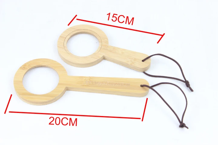 Support customized 4 Times bamboo magnifying glass for children to read