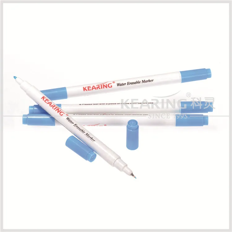Kearing Blue Dual Tip 0.5 1.0mm Water Erasable Pen Wash Off for Temporary Marking Fabric  Pattern Making WB1005