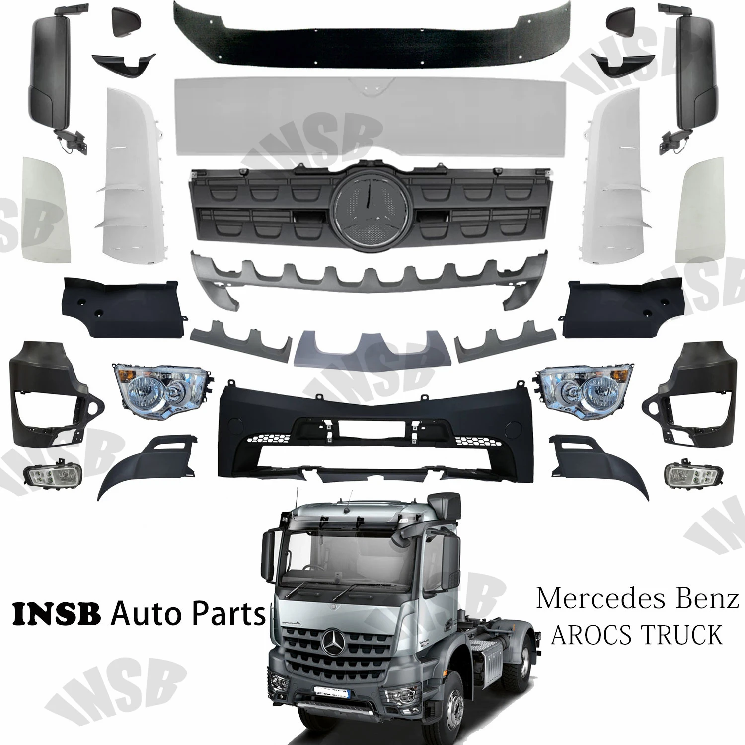 9608857425 9608857225 9608857325 9608857125 Bumper Spoiler for Mercedes Benz Arocs Antos Truck Spare Body Parts