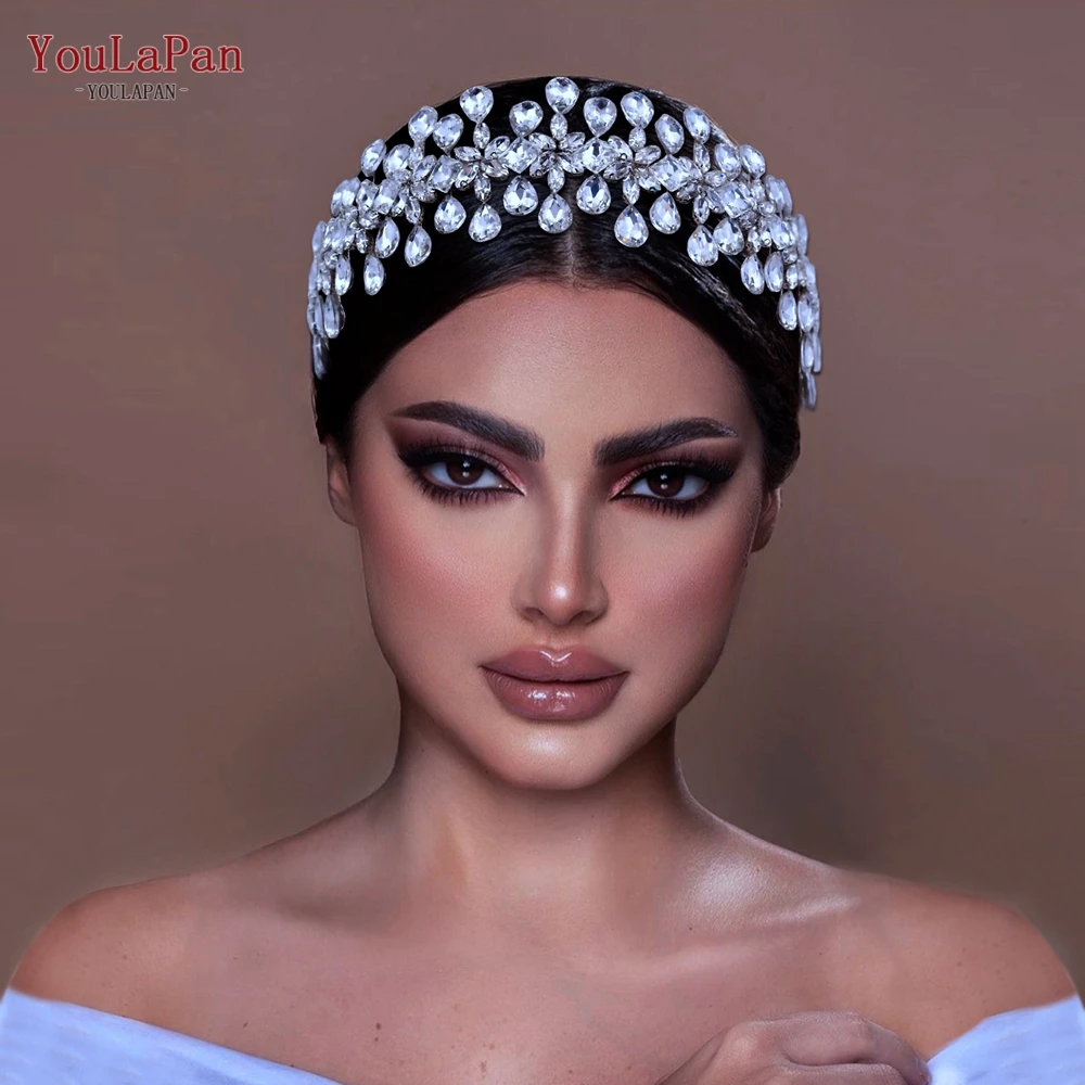 YouLaPan Rhinestone Headbands Shiny Handmade Women Prom Wedding Hair Accessories Bridal Hairstyle Decorations HP354