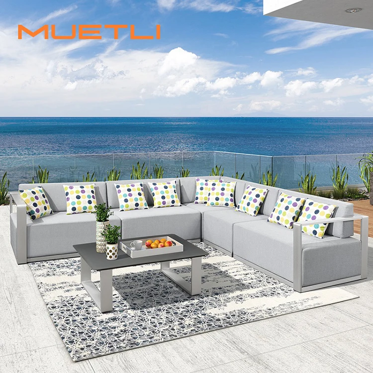 Factory Wholesale Luxury Outdoor Sofas Large Sectional Furniture Patio Couch Garden Sets