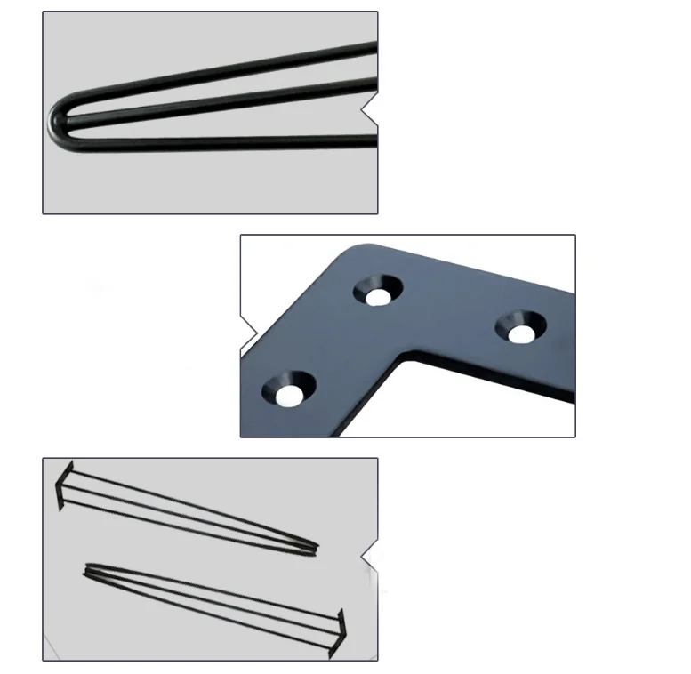 16 18 Inch 3 Rods Black Hairpin Coffee Table Legs Industrial Iron Metal Hairpin Desk Dining Table Legs HairPin Legs
