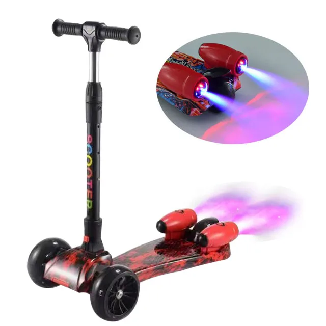 Popular children 3 wheels scooter for kids electric scooter with led lights and smoke