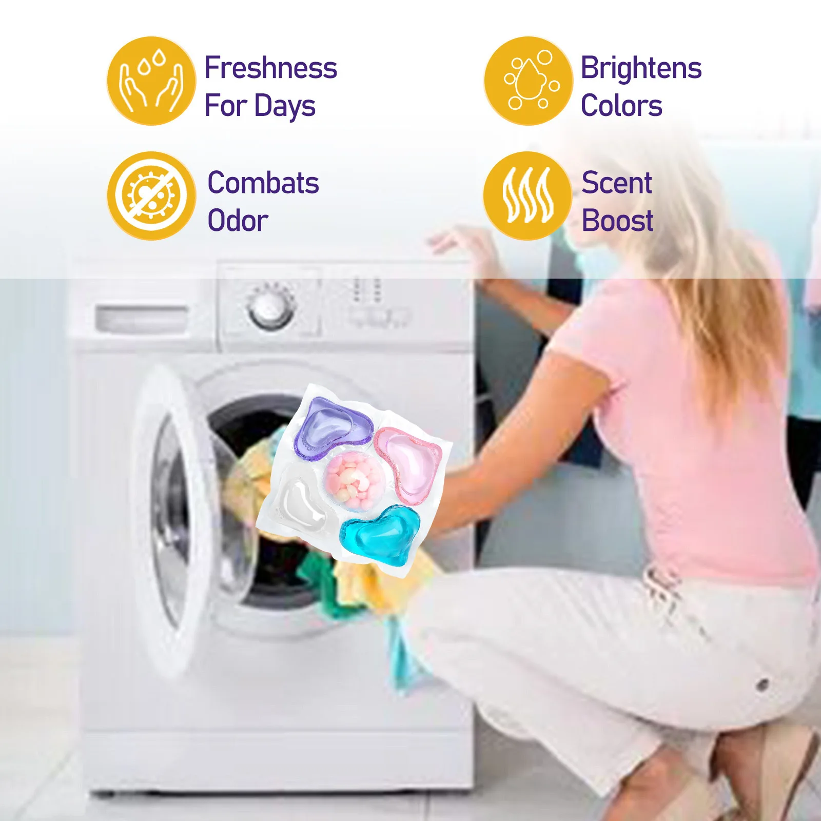 Private Label Jakehoe 5 in 1 Laundry Beads Dark Spot Removal Eco-Friendly Laundry Detergent Pods Beads