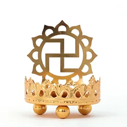 Creative Buddhist oil lamp holder  light and shadow art Household metal gold candle holder for make offerings to Buddha