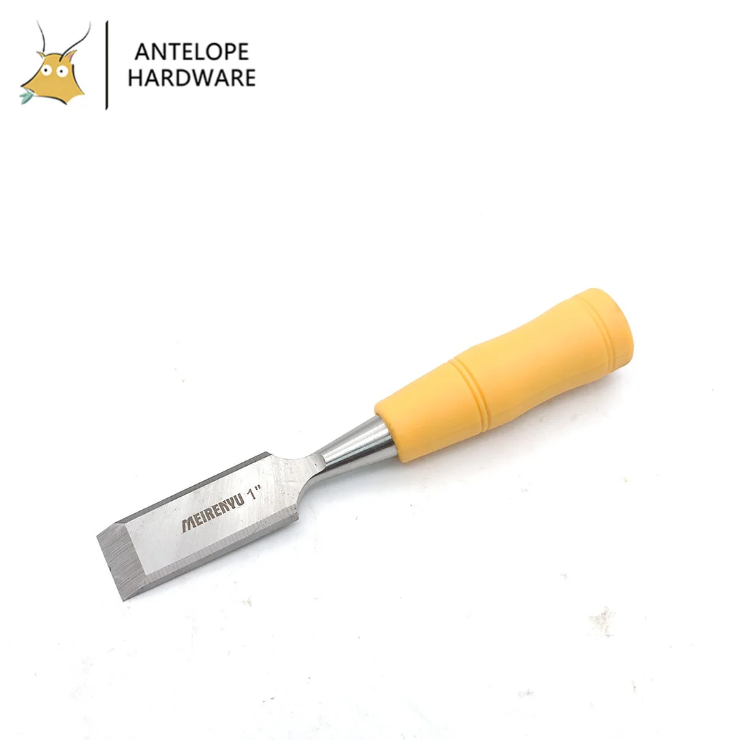 Ручка из марганцевой стали и резины, деревянное плоское долото Cabinetmaker