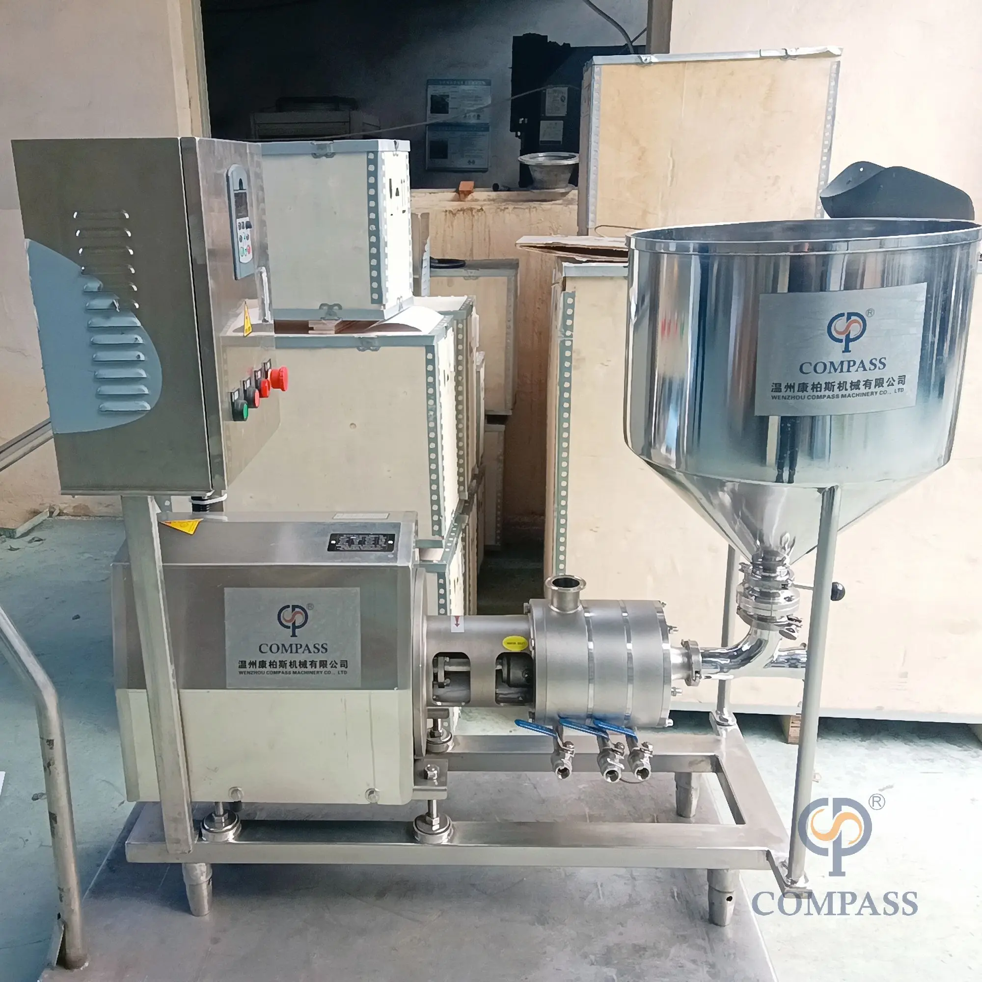 TRL-L3-140 Pipeline High Shear Dispersing Emulsifier + ABB with FVD Control Cabinet Mobile Cart