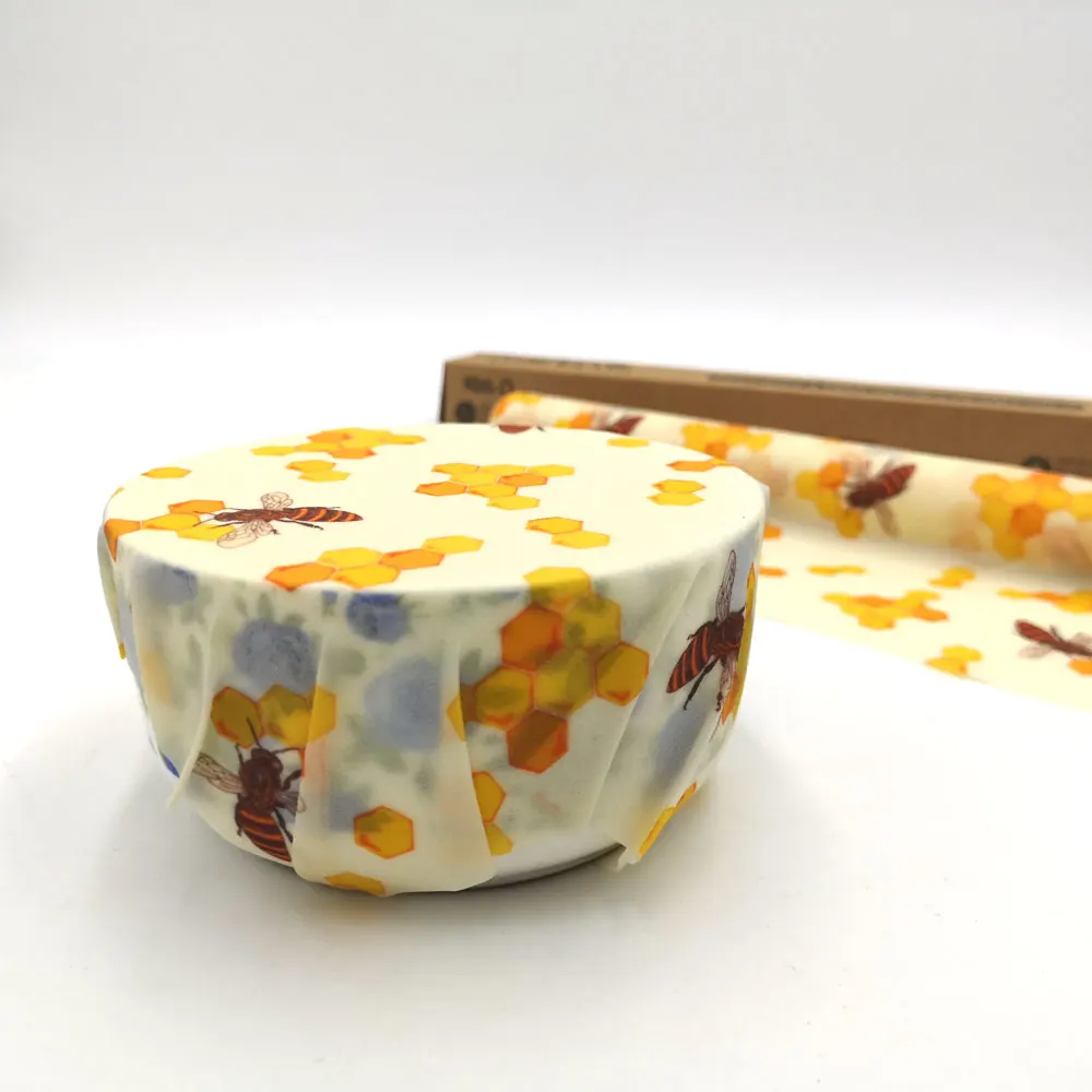 2024 Eco-Friendly Beeswax Food Storage Containers Foldable Zero-Waste Kitchen Cloth Wraps for Food Packaging Kitchen Storage
