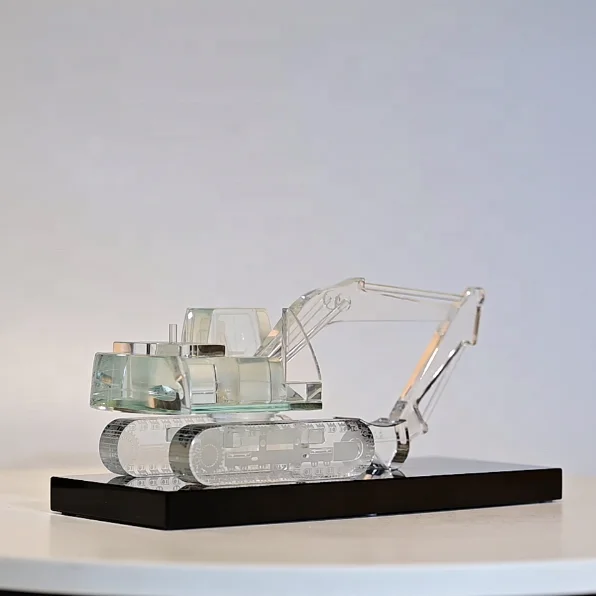 Noble New Design Custom Crystal 3D Model Crystal Excavator Model as Business Souvenir Gifts