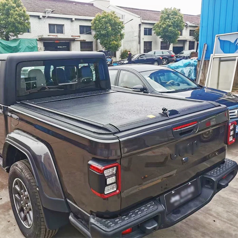 OEM new design hard aluminum retractable 4x4 black roller shutter tonneau cover for jeep JT gladiator