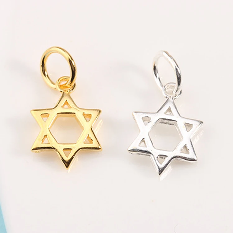 shell starfish david star solid pure 925 sterling silver diy jewelry girls pendant charms for permanent jewelry