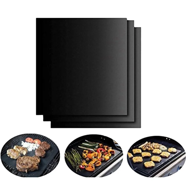 0.3 mm thickness Reusable Fire Proof Food Grade BBQ Mat Grill barbecue mat