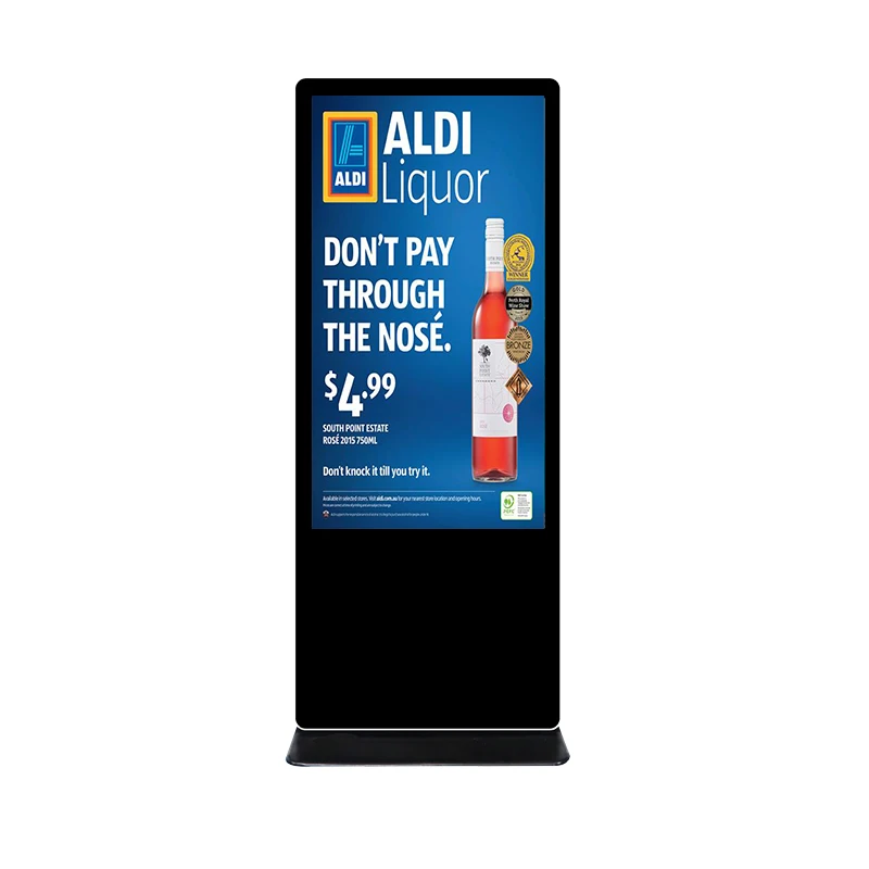 Floor Standing Indoor 43 Inch LCD Advertising Display Touch Interactive Screens AD Kiosk Stand Alone Digital Advertising Machine